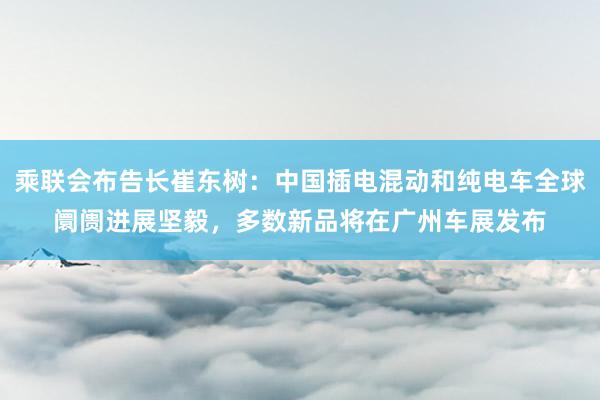 乘联会布告长崔东树：中国插电混动和纯电车全球阛阓进展坚毅，多数新品将在广州车展发布