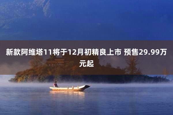 新款阿维塔11将于12月初精良上市 预售29.99万元起